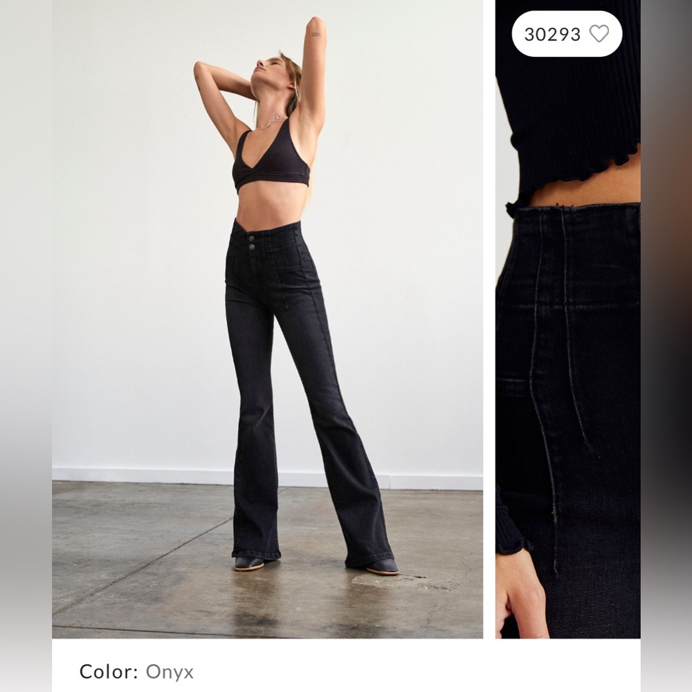 FREE PEOPLE we the free onyx jayde flare jeans